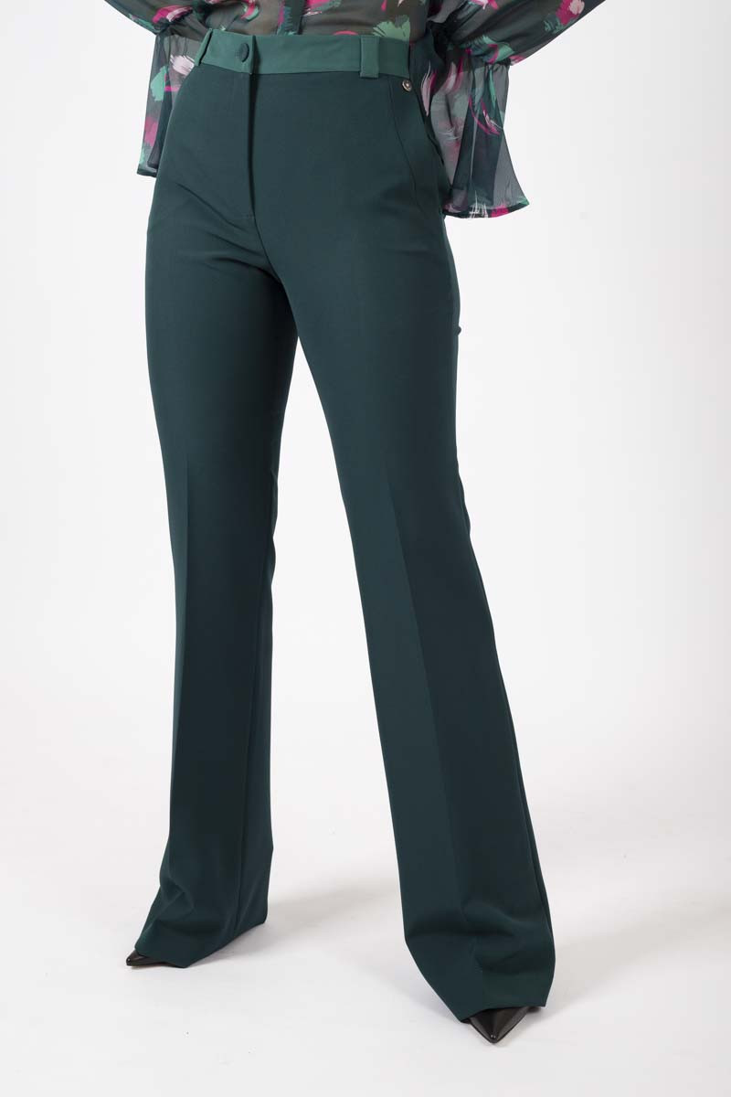 Green flare pants